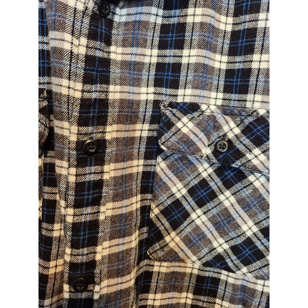 The Rail Mens XL Black White Blue Plaid Flannel Collared Long Sleeve XL - Picture 5 of 7
